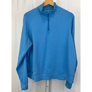 REI Womens 1/4 Zip Pullover Top Zip Pocket Blue Size XL